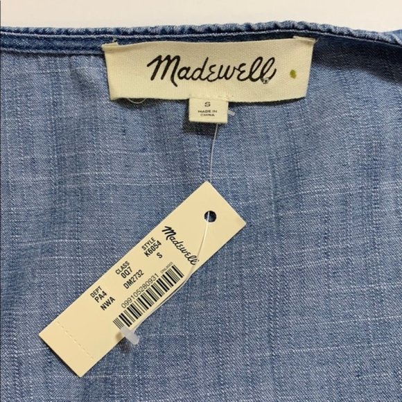 NWT Madewell Denim Wrap Spring Dress Small - Picture 7 of 11